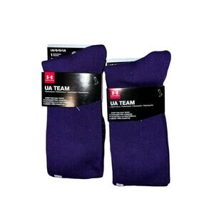 Under Armour  UA TEAM purple over the calf socks size large 2 pair NEW